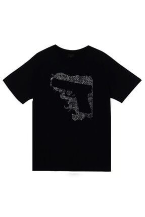 Tabanca Silah Baskılı T-shirt CDLRU469-KOR
