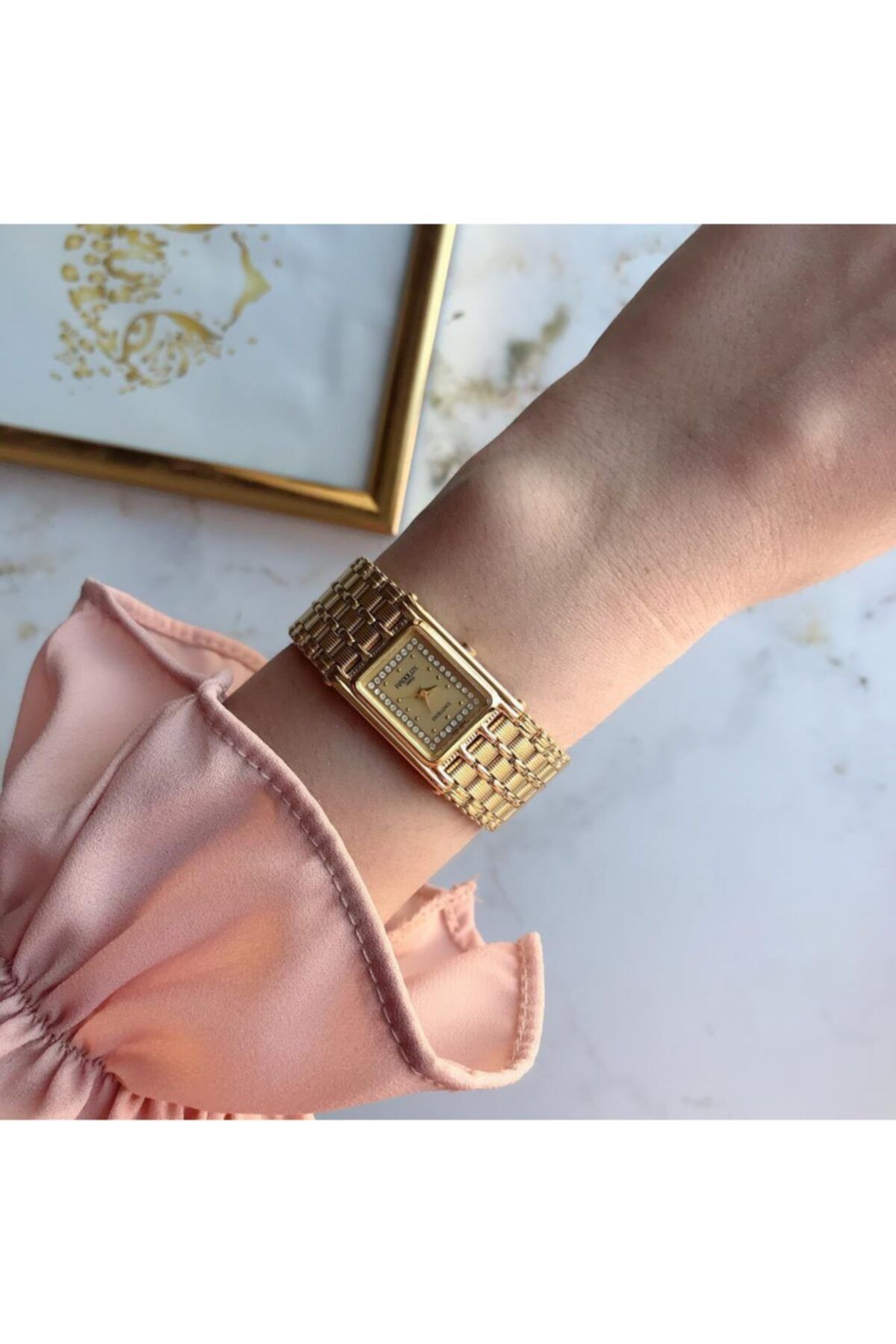 vintage radolux swiss gold tasli kadin kol saati
