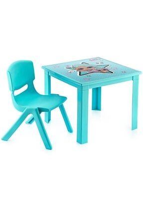 Lol Çocuk Masa Sandalye Takımı Mavi H40 1-3 Yaş Için FRSLOLMSTK-H40-MAV