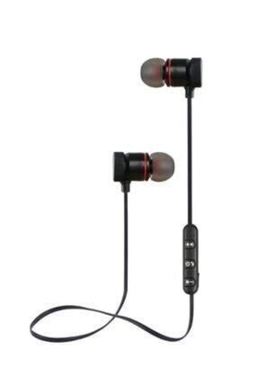 Sports Kablosuz Mıknatıslı Mikrofonlu Bluetooth Kulaklık Siyah Kulaklık 22313A