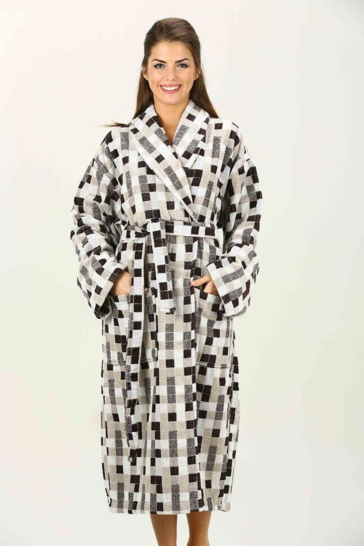  حوله حمام طرح هاوایی مدل موزاییک بژ سایز خیلی بزرگ