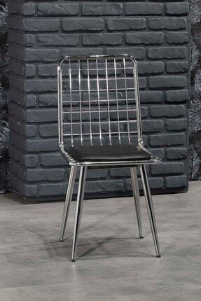 Gümüş Kalın Tel Sandalye- Mutfak Masa Sandalyesi AVVİO565