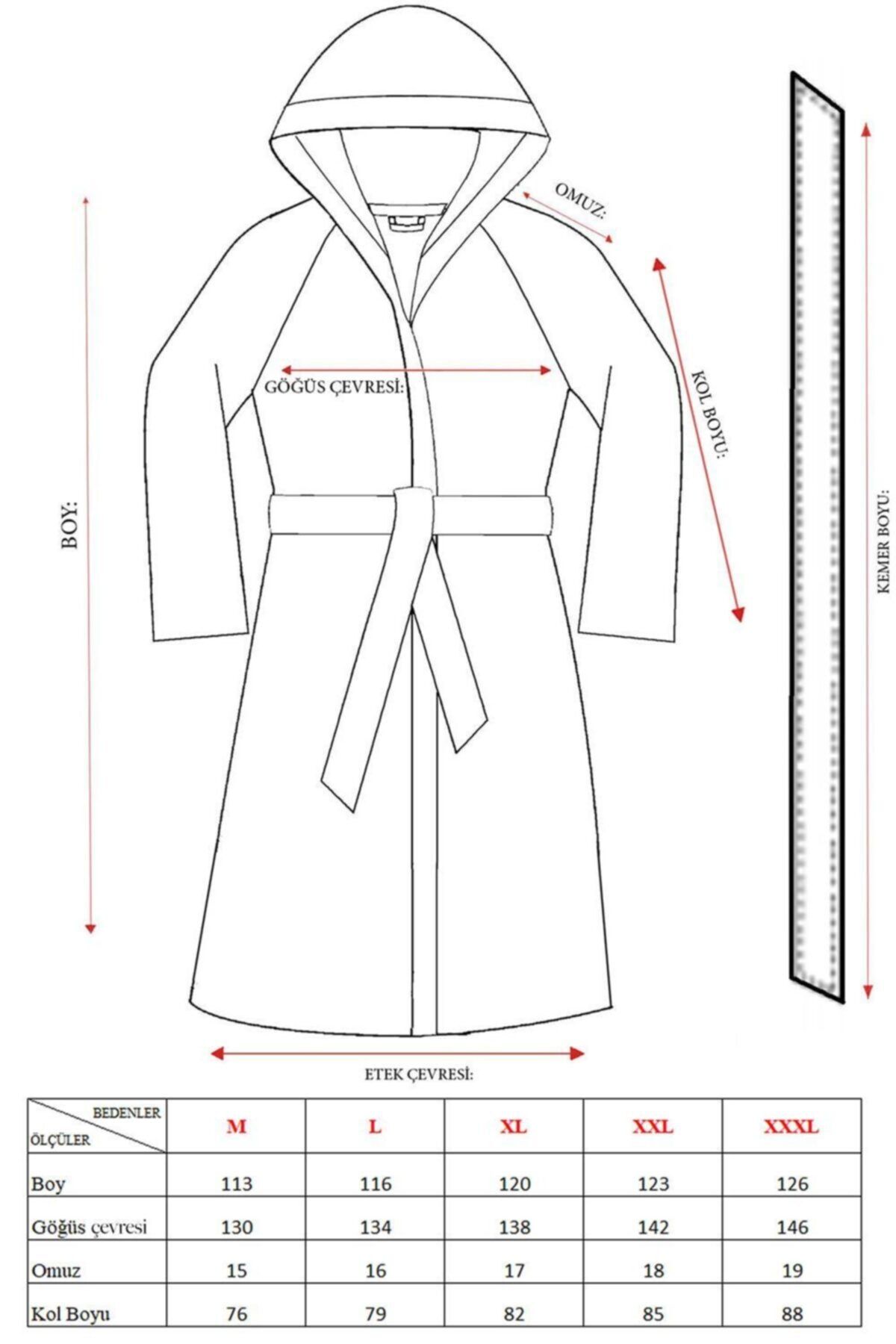 حوله تنپوش (روبدوشامبر) صورتی مردانه و زنانه 100 ٪ پنبه کاپوت Pike Bathrobe Baveno