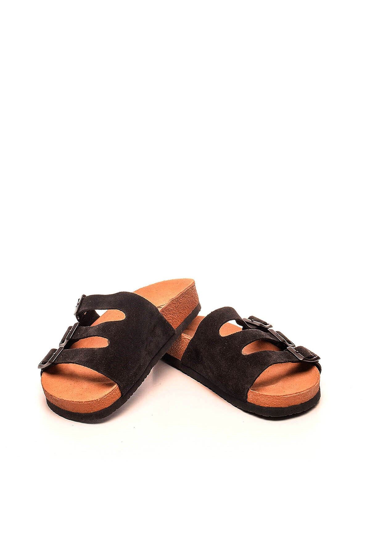 Moosefield-Genuine Leather Black Women's Slippers 5