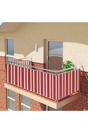 Balkon Demiri Perdesi Korkuluk Perdesi Her Ölçüde Boy X En Metal Halkalı Kırmızı Beyaz 60005