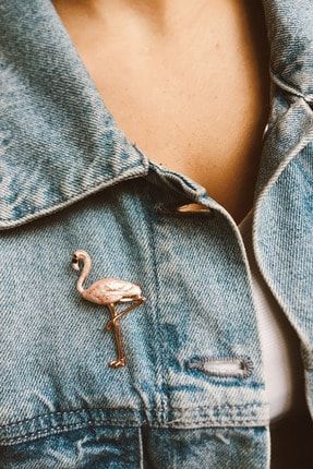 Kadın Pembe Flamingo Aksesuar Broş 1991198820186