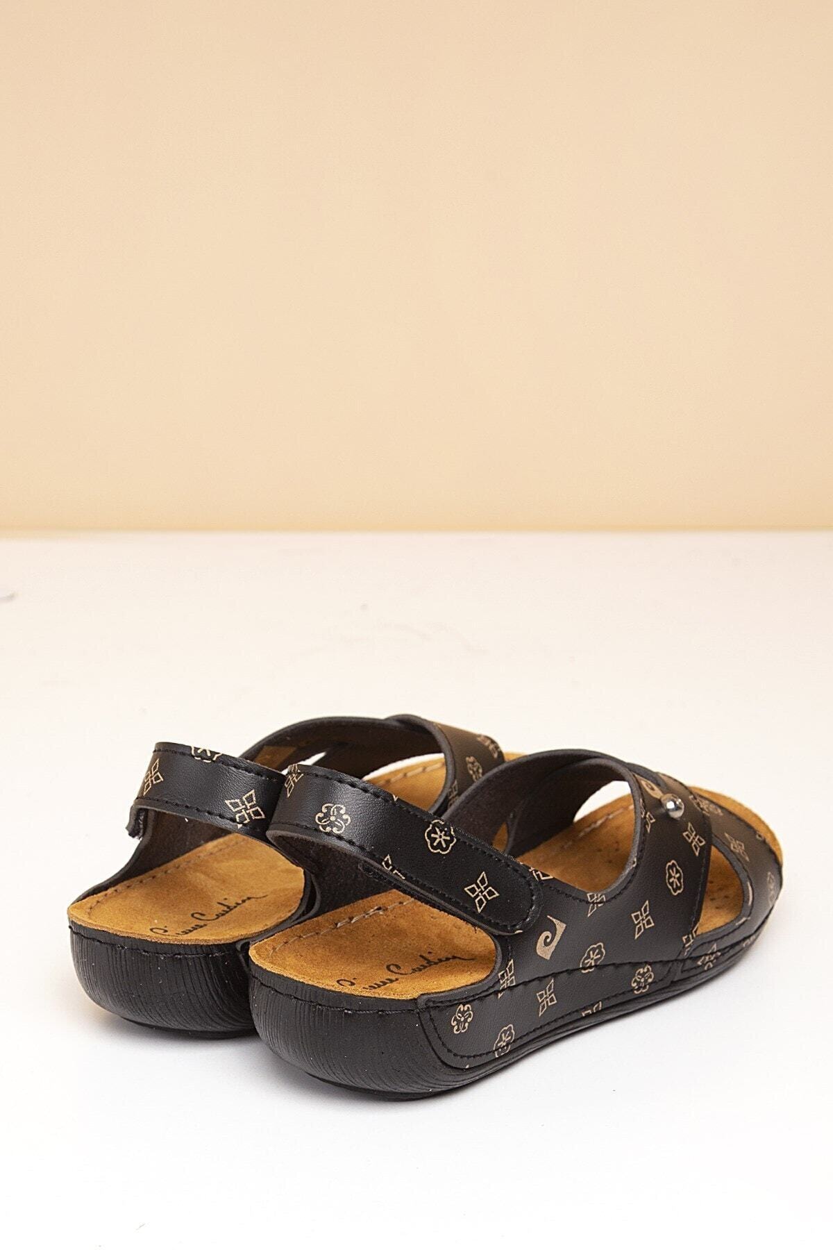 صندل Pierre Cardin پیر کاردین زنانه مشکی بژ PC-6169 اورجینال - تصویر 4