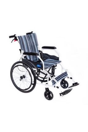 Alüminyum Özellikli Refakatçı Frenli Hafif Tekerlekli Sandalye 8680853052399-Mavi