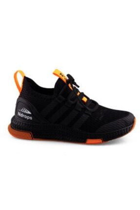 Unisex Çocuk Siyah Turuncu Spor Ayakkabı çocuk sneacer 000020