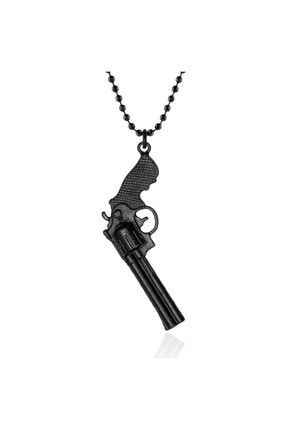 Erkek Mat Siyah Smith Wesson 6 Patlar Silah Kolye - Caz0296 P1959S7123