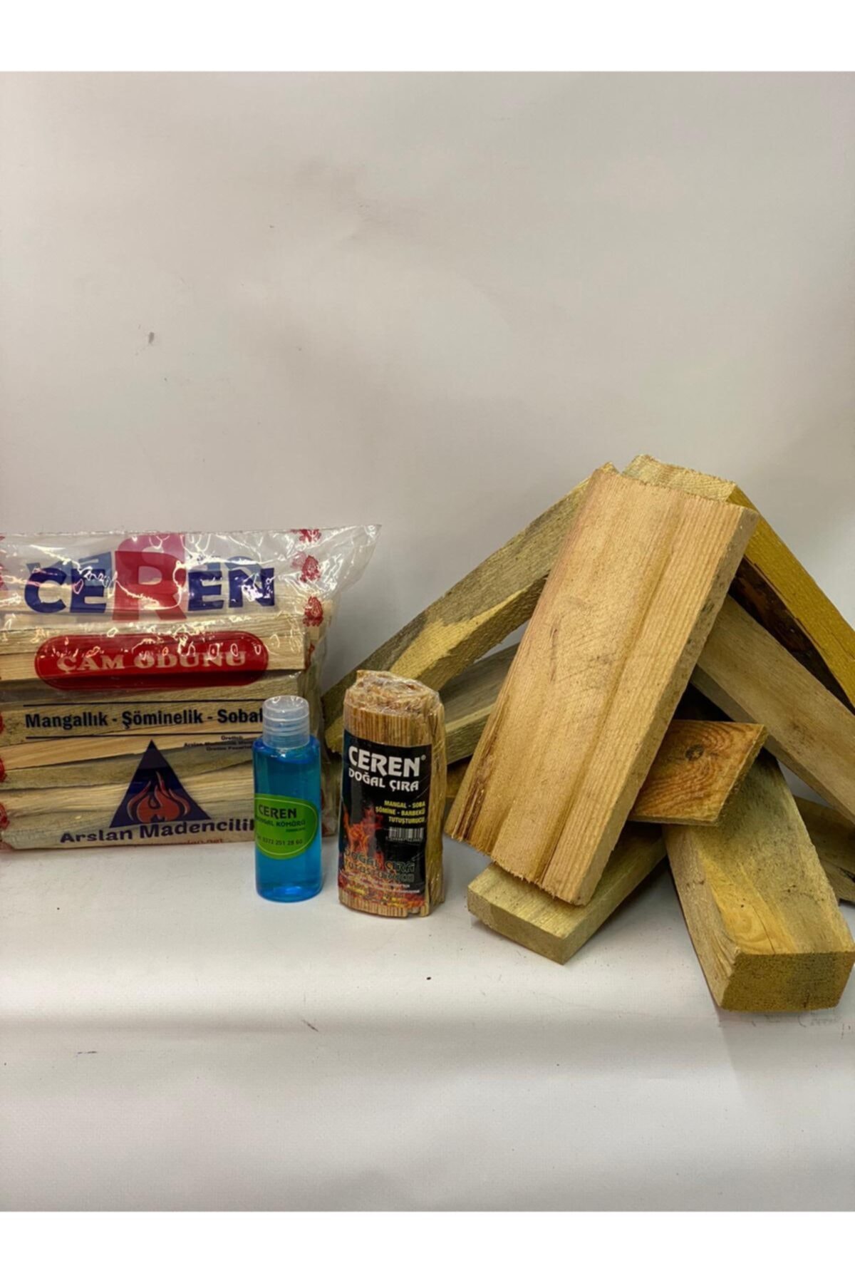 10 Kg Meşe+10 Kg Parça Odun+paket Odun+çıra+tutuşturmalık Jel 5