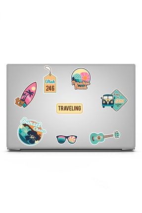 Laptop Sticker Notebook Tablet Macbook Çıkartma Seti Travel Seyahat ns36