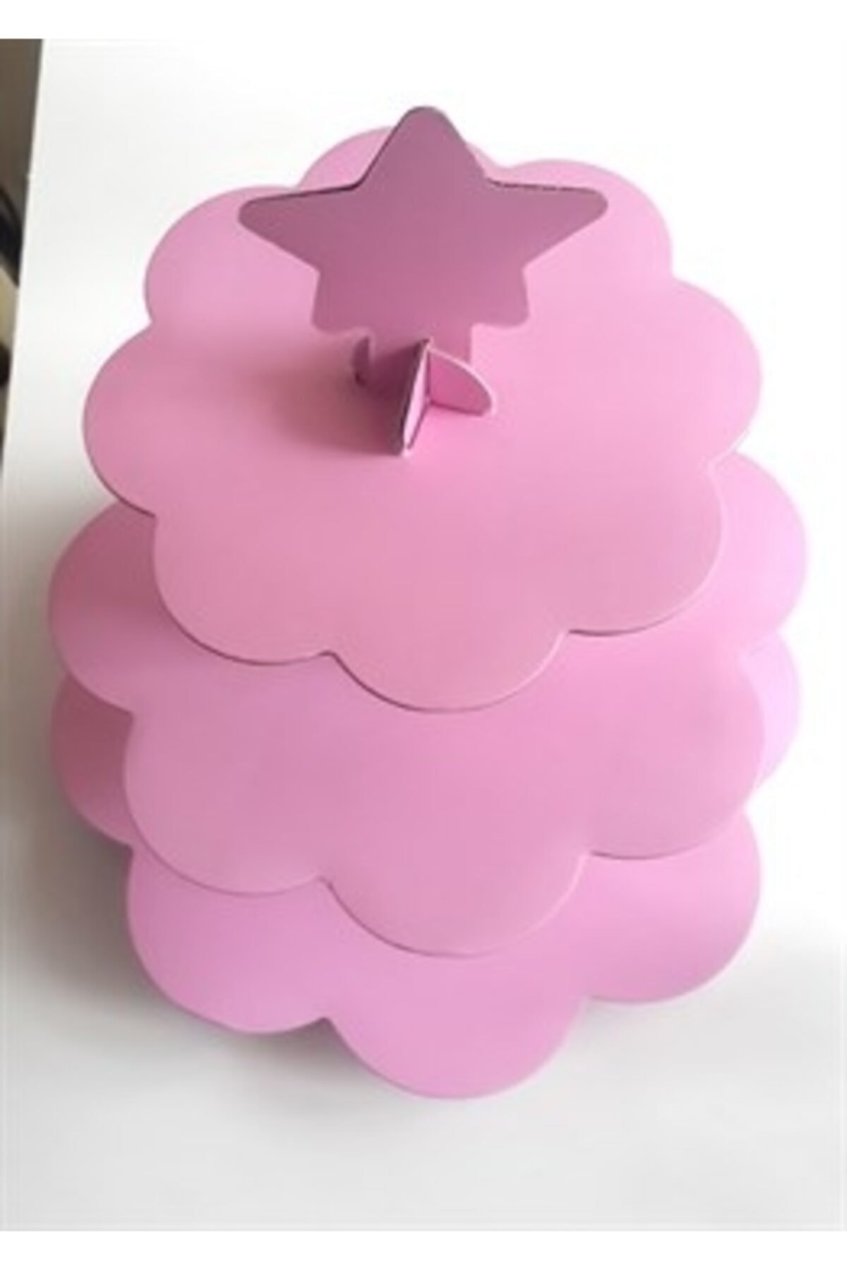 PapatyamPartiEvi Pembe Renk Cupcake Kek Standı Karton 3 Katlı