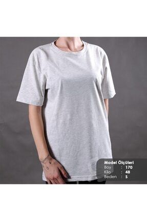 Kadın Basic T-shirt Gri H0001