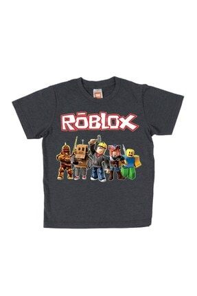 Roblox Çocuk Tişört Koyu Gri Unisex TAKECTKKGRBX01
