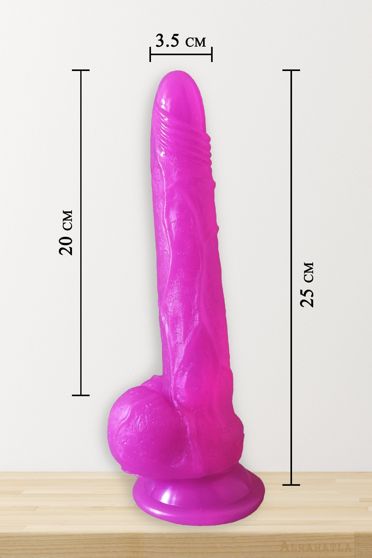 25 Cm Dildo Vibratör Gerçekçi Realistik Kaliteli Mor Renk 2