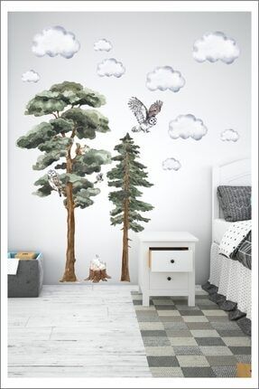 Ağaç Ve Baykuş Çocuk Odası Duvar Sticker TA-CS069