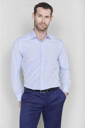 Erkek Regular Fit Uzun Kollu Klasik Gömlek A.mavi GMET2110