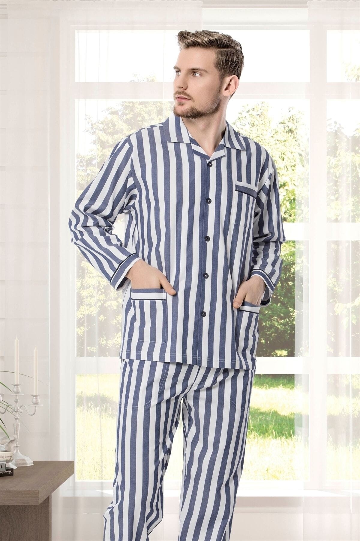 KLY Boy Çizgili Poplin Kumaş Pijama Takımı