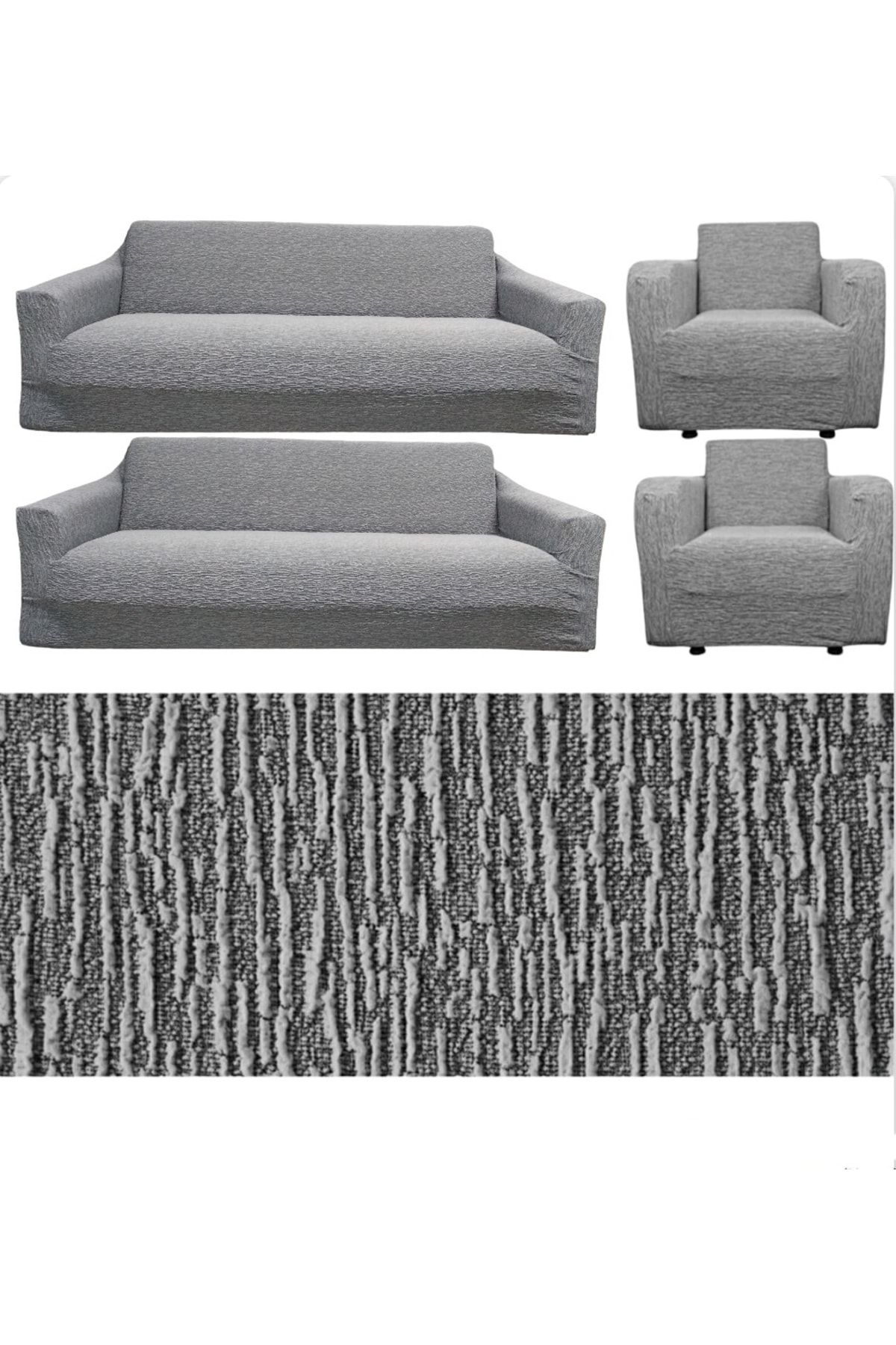 seltenet Set De Huse Pentru Canapea Flexibil Lycra Jacquard 3+2+1+1 - Set De Canapele Lavabile - One Size