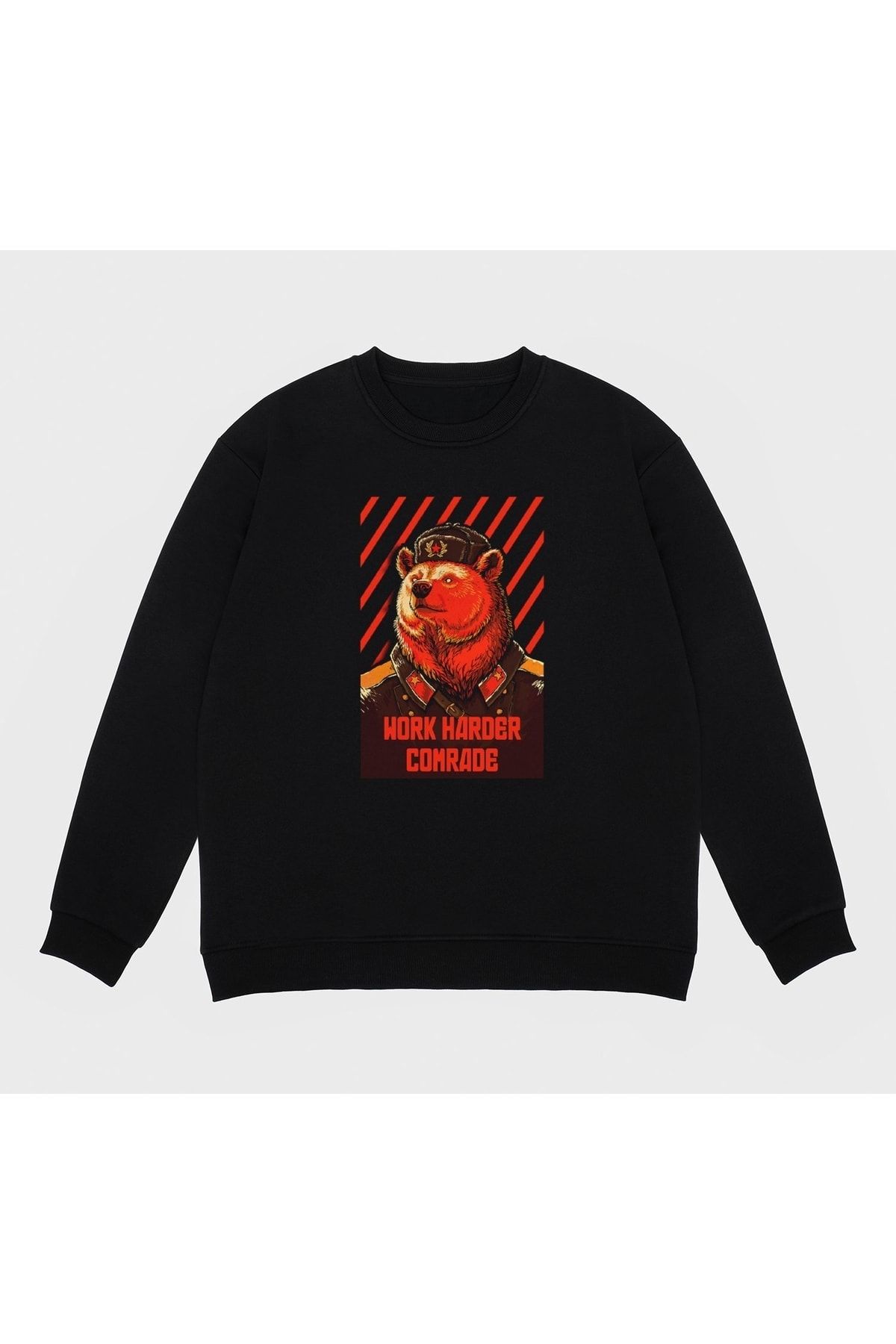 MyNero-Unisex Black Sweatshirt Vote Soviet Bear - Russian Bear Meme Essential _al1406 1