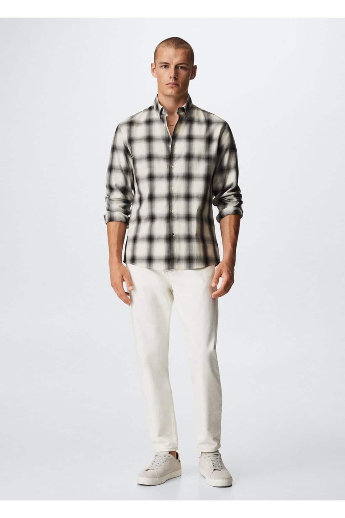 MANGO Man-Checkered Cotton Regular Fit Shirt 2
