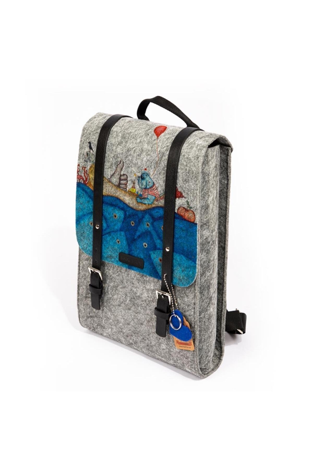 Biggdesign-Unisex Colorful Mr. Allright Man Felt Backpack 4