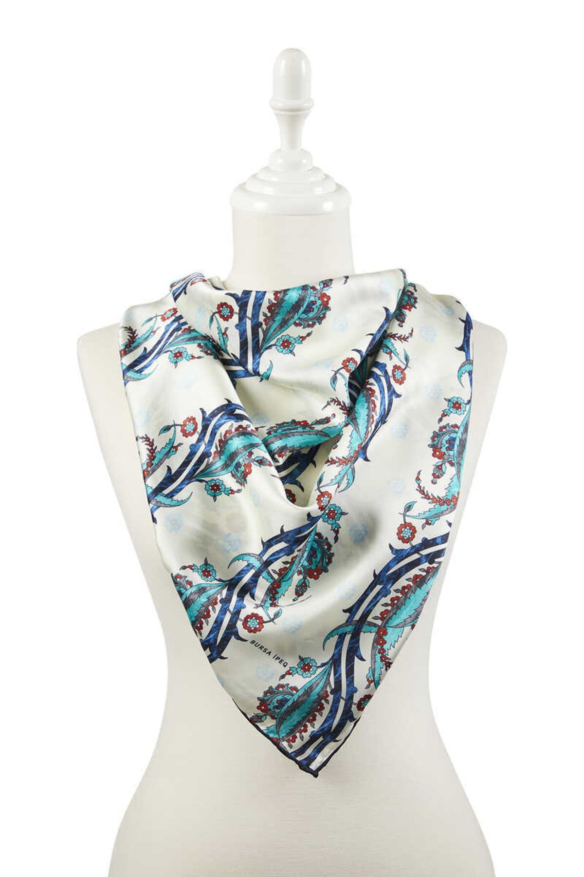 Bursa İpek-Μεταξένιο μαντίλι Saks Smoked Turkish Motif Ivy Pattern 2