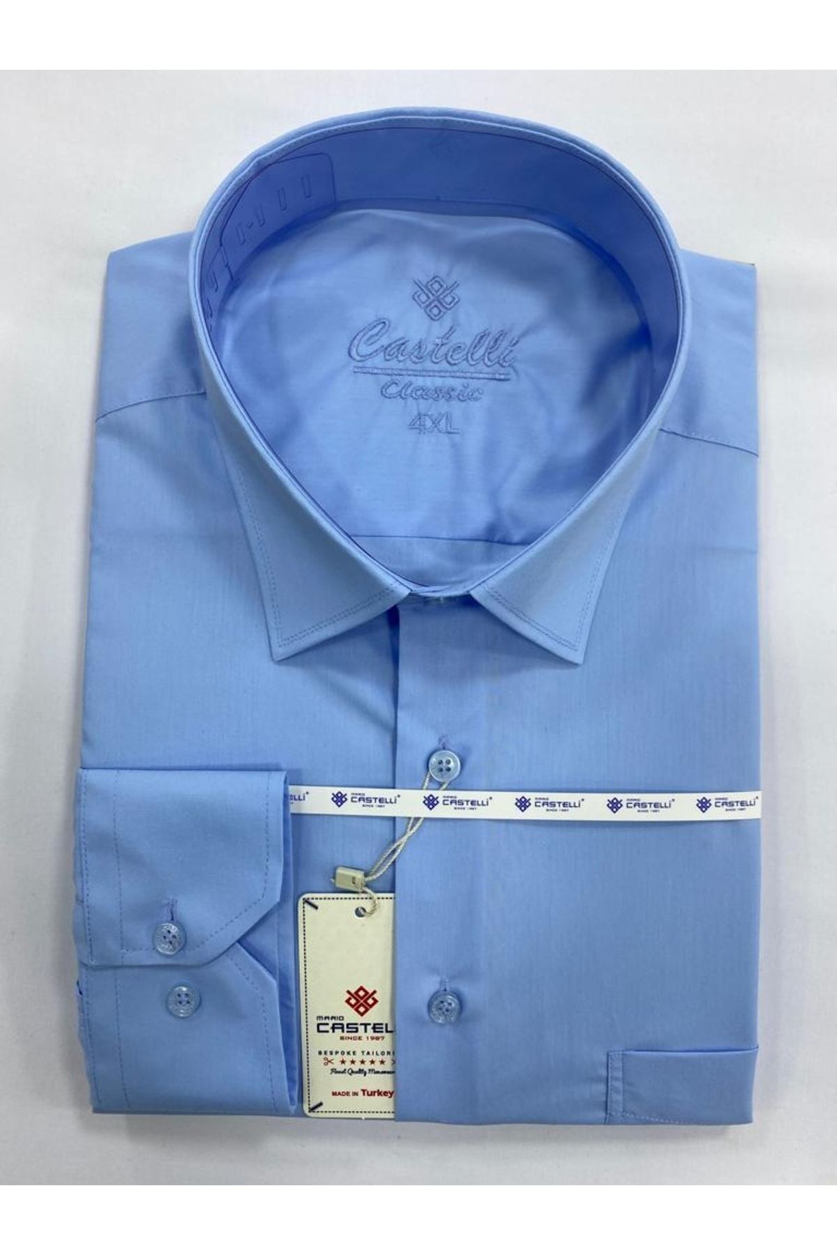 Castelli Men s Blue Classic Large Size Shirt Trendyol