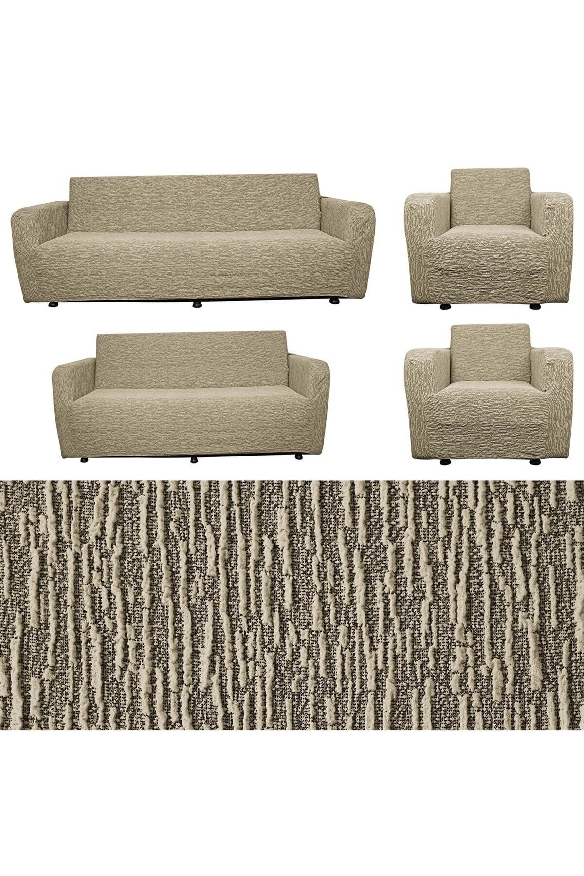seltenet Set De Huse Pentru Canapea Flexibil Lycra Jacquard 3+2+1+1 - Set De Canapele Lavabile - One Size