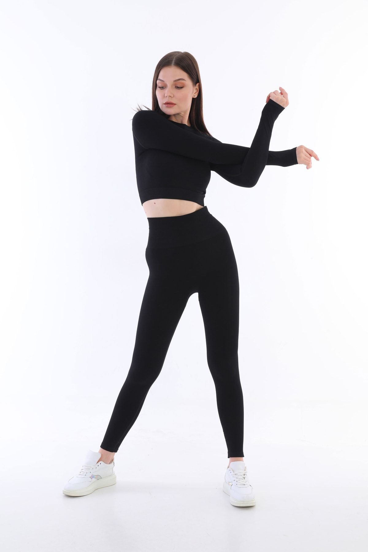 selfavor Seamless Sporcu Uzun Kollu Crop Top MB7757