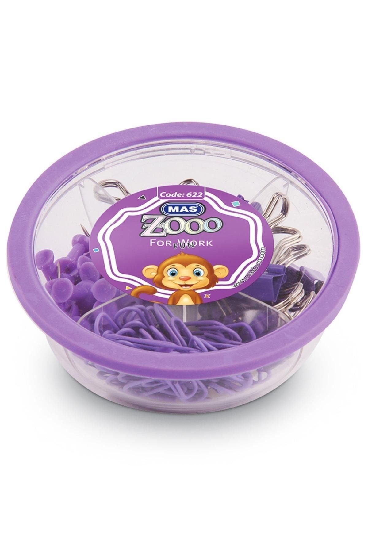Mas-Комплект смесени канцеларски материали Zoo Purple Round 1