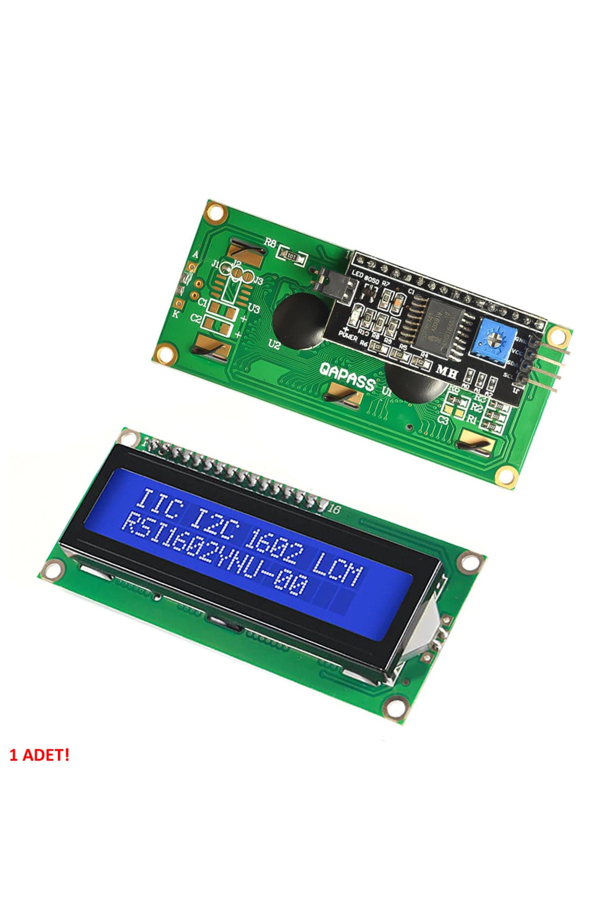Iıc I2c Seri 1602a 2x16 Mavi Karakter Lcd Modül Display Ekran 5v Beyaz Arka Işık 7