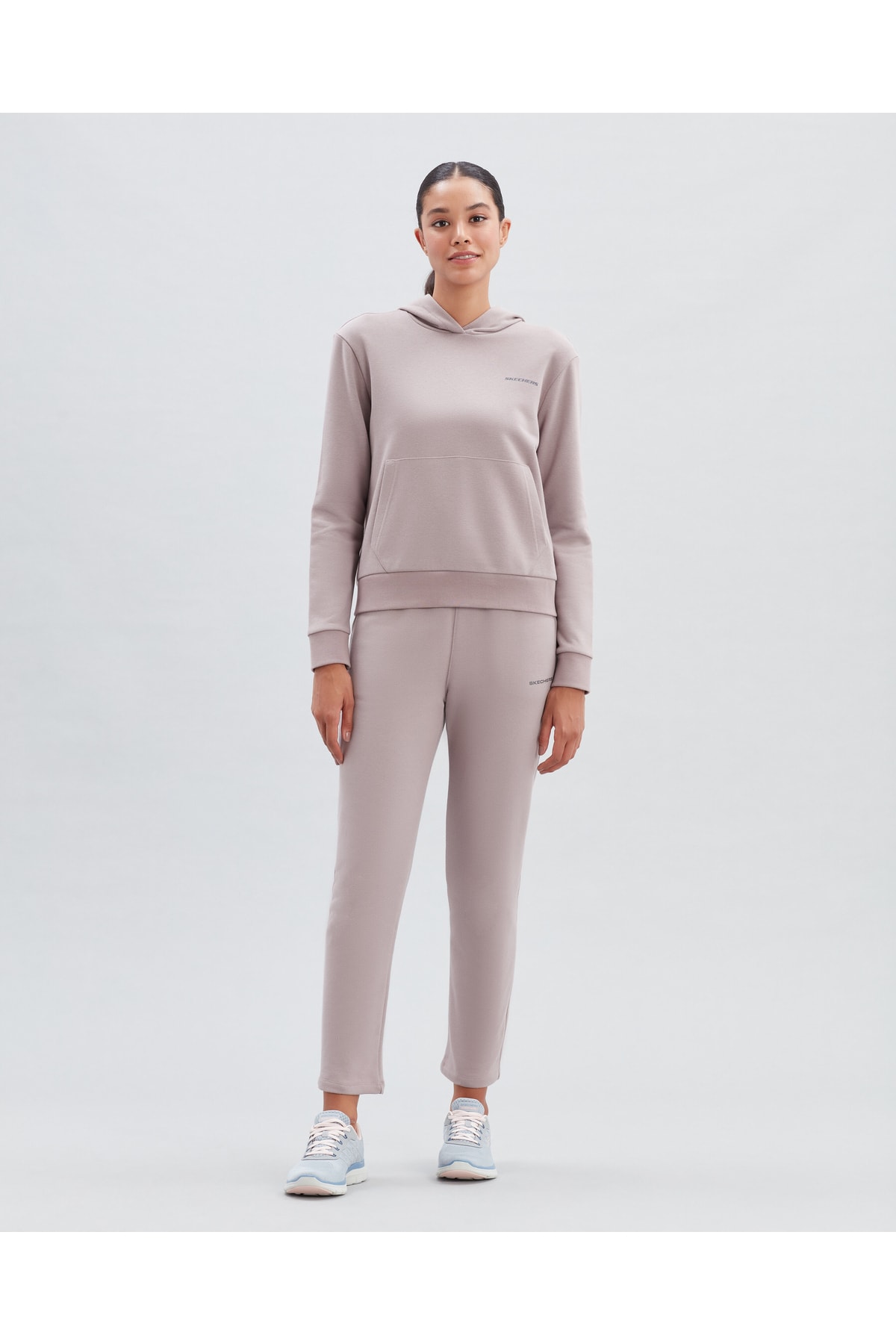 SKECHERS W New Basics Hoodie Kadın Foggy Lilac Sweatshirt OH9306