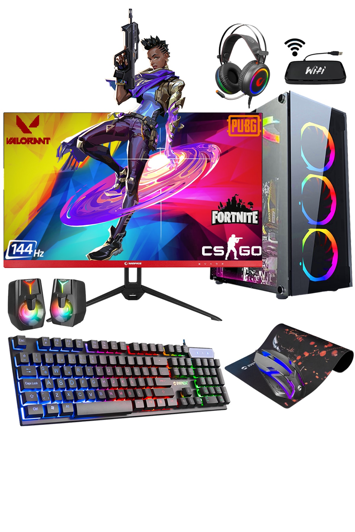Apache X12 I5-3470 8gb 512gb Ssd+320gb Hdd Gt730 24" 144hz Oyuncu Masaüstü Bilgisayar