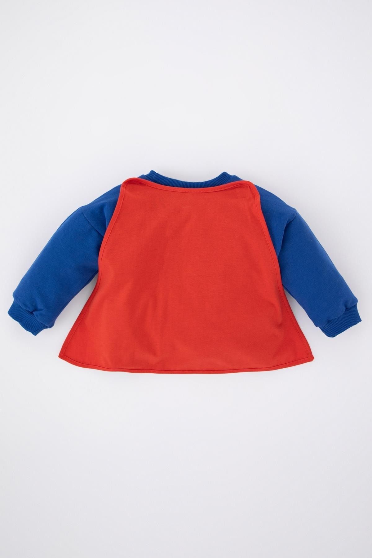 Defacto Baby Boy Superman Crew Neck Soft Fuzzy Sweatshirt Trendyol