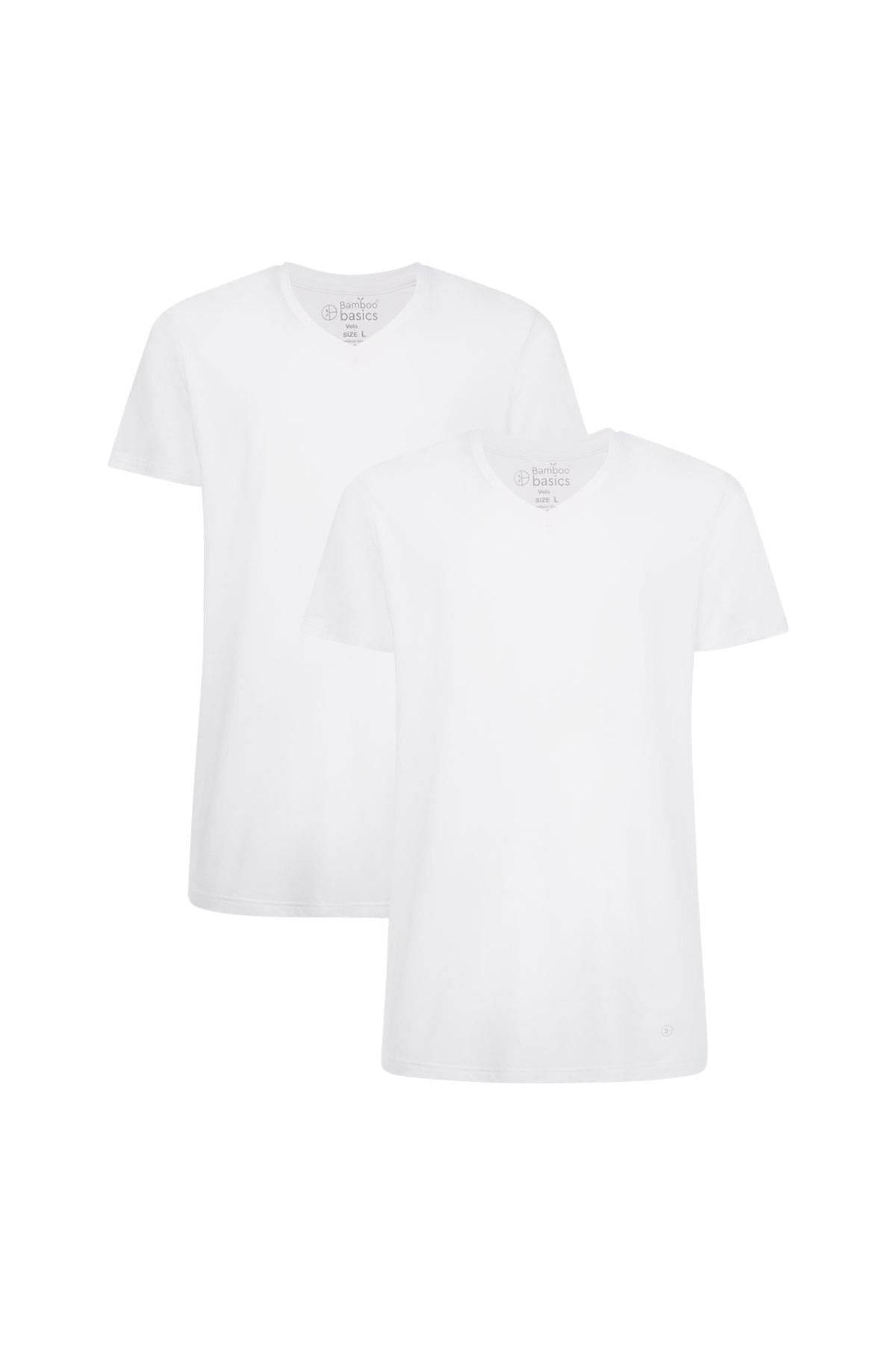 Bamboo Basics-VELO Herren Modification – 2er-Pack, Unterhemd und V-Ausschnitt-Single-Jersey 1
