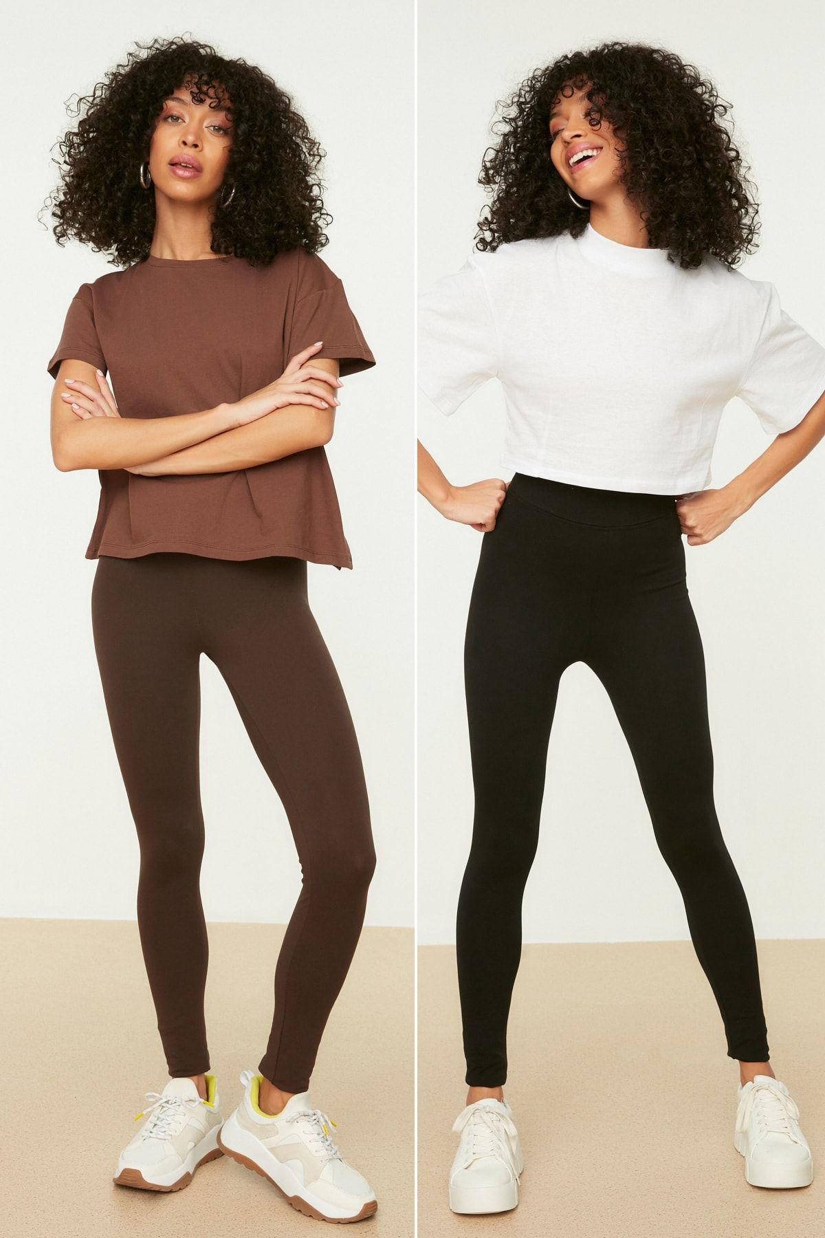 Trendyol Collection Leggings - Black - High Waist - Trendyol