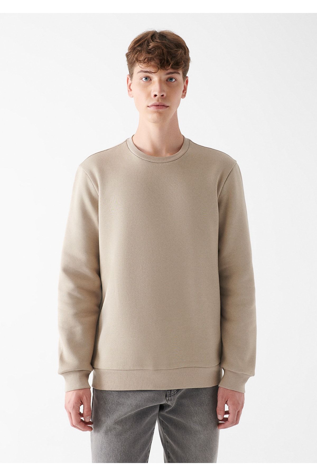Bisiklet Yaka Kahverengi Sweatshirt 0610060-80656