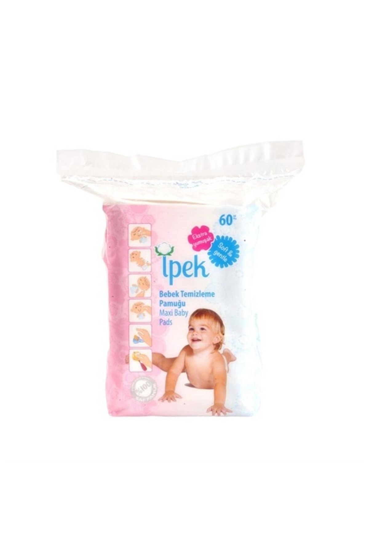 Rodrigo Ipek Kare Bebek Temizleme Pamuğu 60'lı