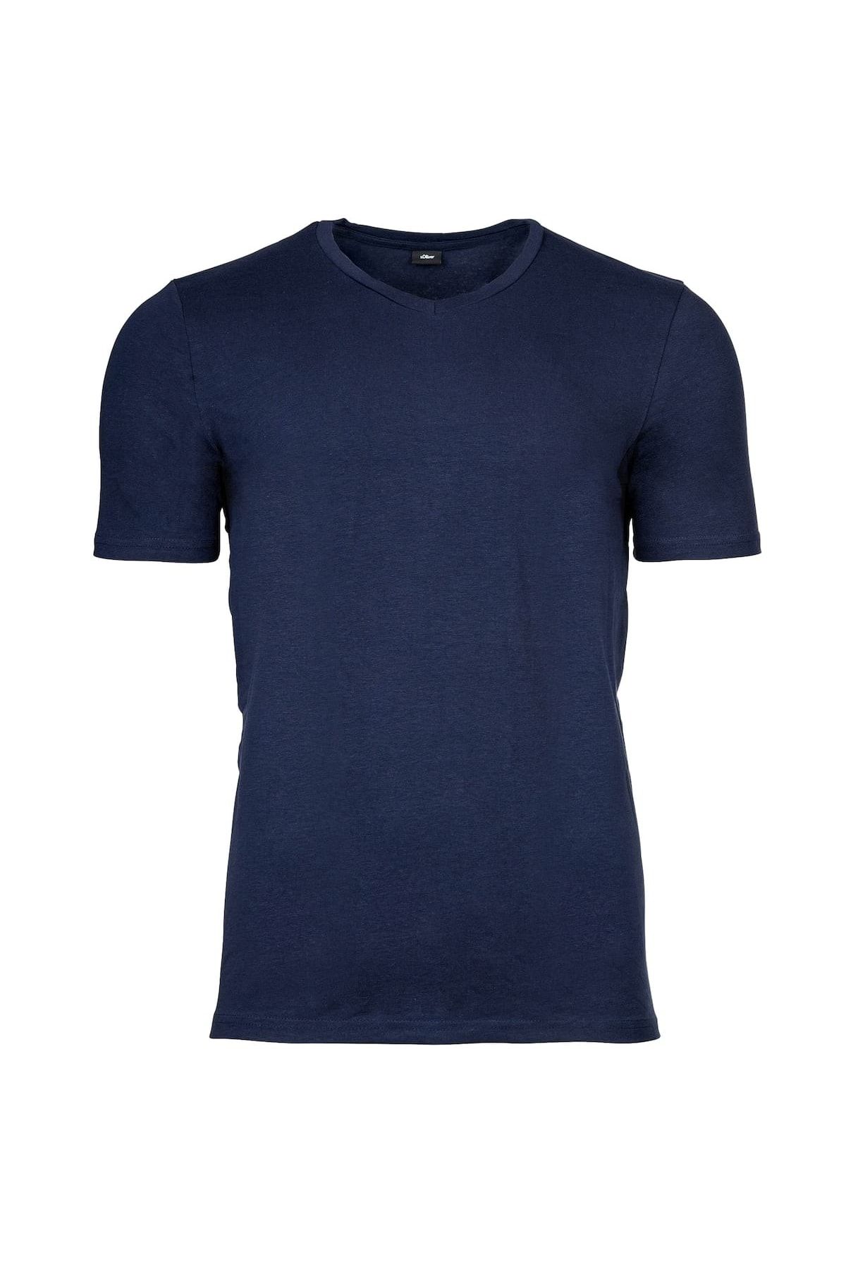 T-Shirt, V-Ausschnitt, - Trendyol Pack - Herren Basic, 2er einfarbig s.Oliver