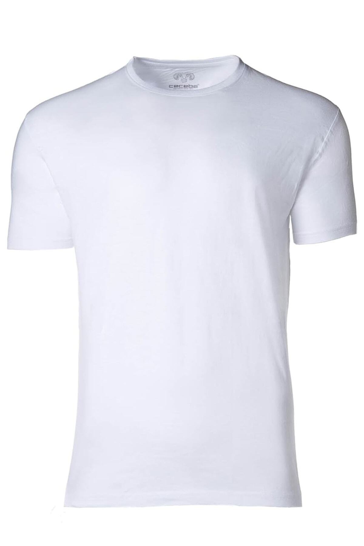 Ceceba-Herren American T-Shirt, 2er Pack - Rundhals, Kurzarm, Baumwolle, uni 2