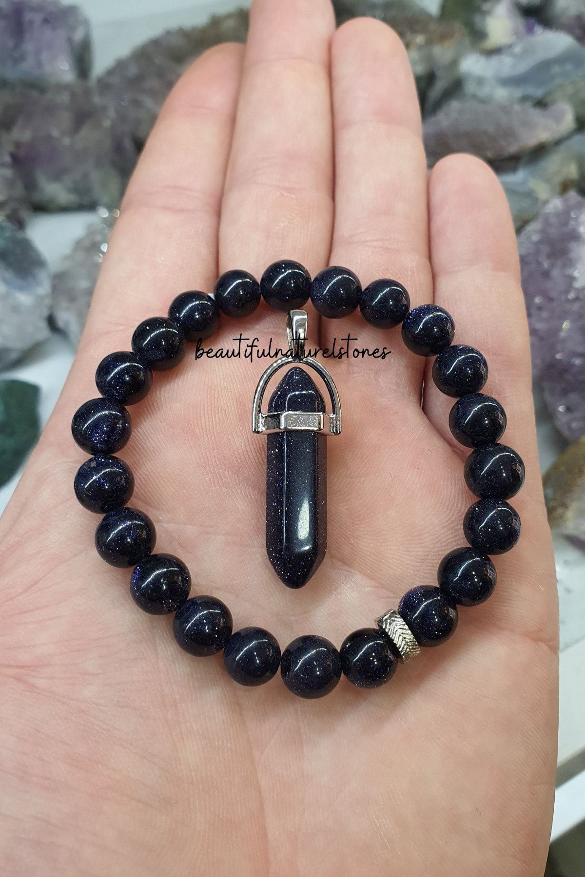 Dark blue shop stone bracelet
