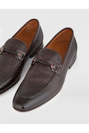 Nali Erkek Hakiki Baskılı Deri Kahverengi Klasik Ayakkabı Nali-7832.0234