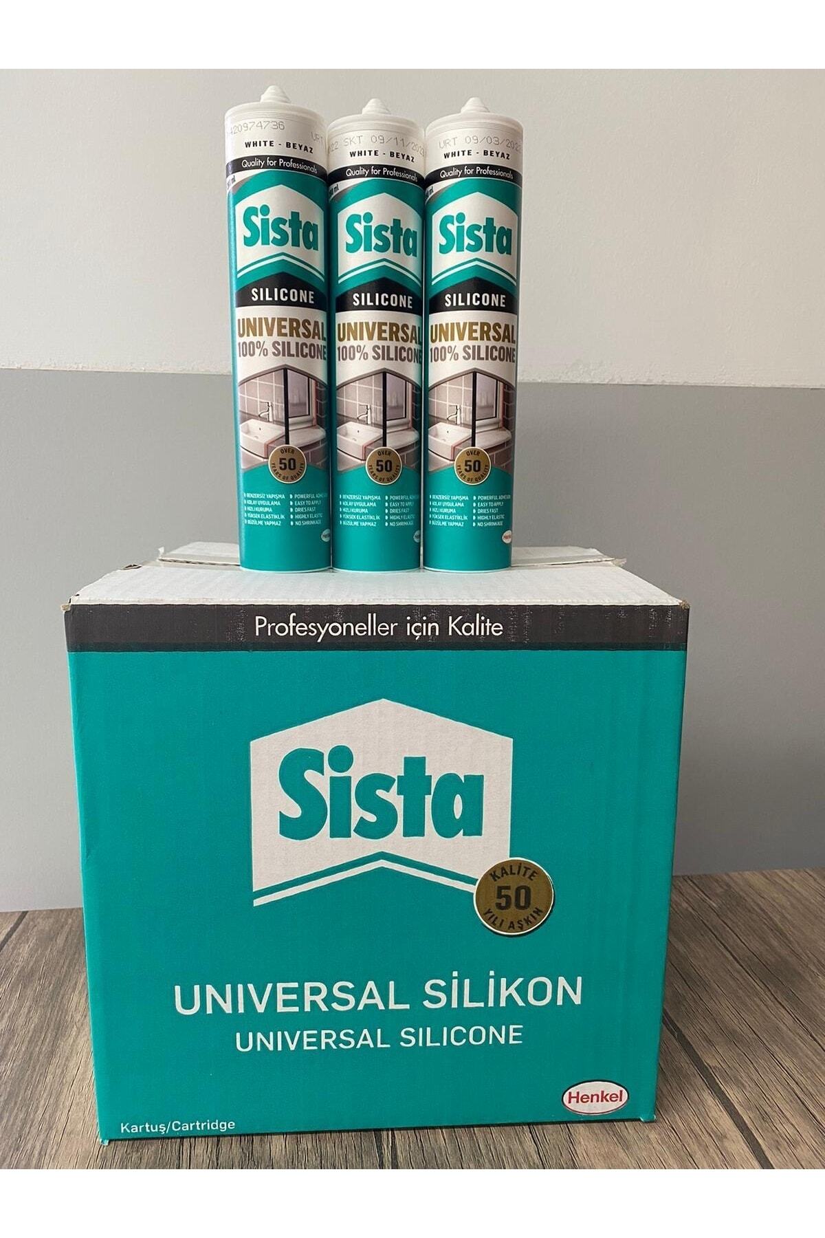 Sista Universal %100 Silikon Beyaz 280 Ml 10'lu Paket Yarım Koli