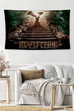 Led Zeppelin Rock Heavy Metal Duvar Örtüsü Halısı Yıkanabilir Solma Yapmaz Leke Tutmaz Dekoratif HVYD - LZ01