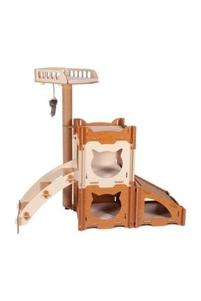 Pati Homes Modüler Kedi Evi Dubleks Merdivenli-Tırmalama Rampalı-Yataklı PRA-1215989-3601