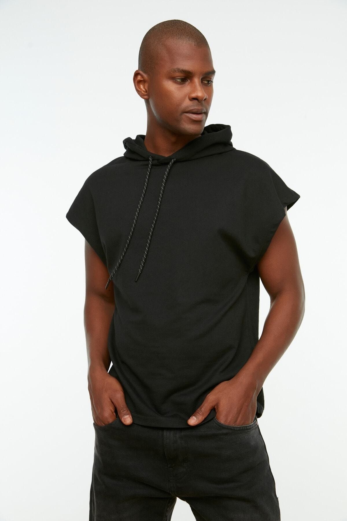 Mens hooded cheap short sleeve shirts