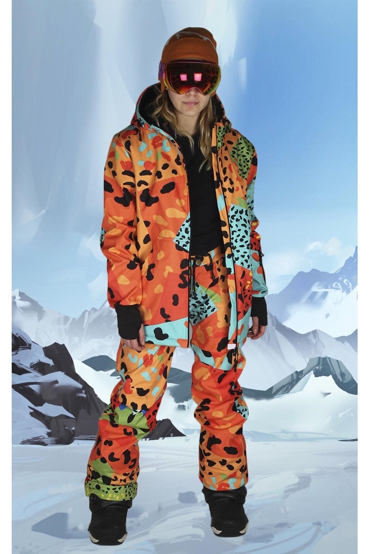 SNOWSEA Warm Wild Snowboard Mont & Pantolon Takımı, Ss7892 Kar Mont & Pantolon Takımı