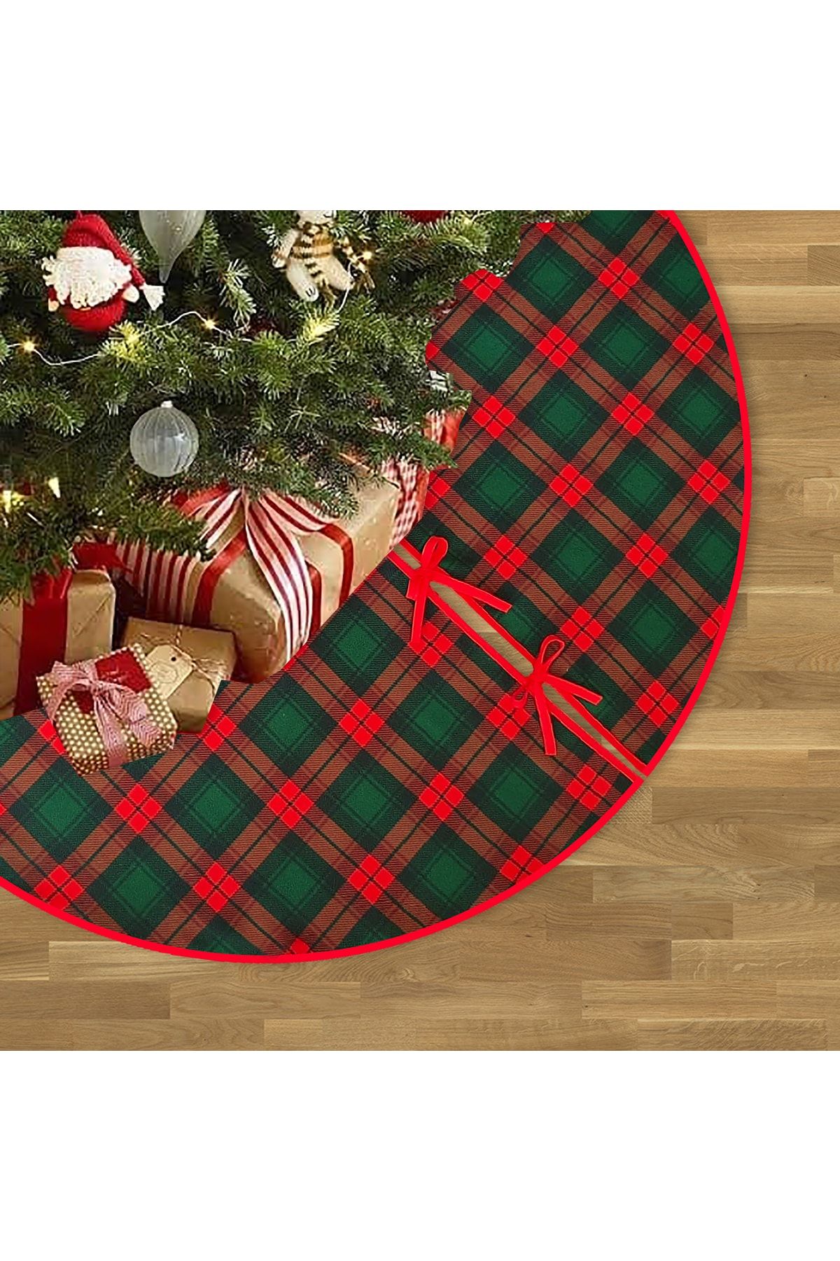 Green plaid tree skirt online